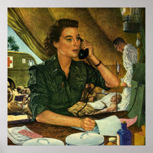 Patriottisch, medisch verpleegster telefonisch Poster