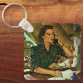  Patriottisch, medisch verpleegster telefonisch Sleutelhanger (Voorkant)