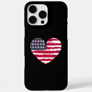 Patriottisch meisje Amerikaanse vlag hart 4 juli r iPhone 16 Pro Max Hoesje