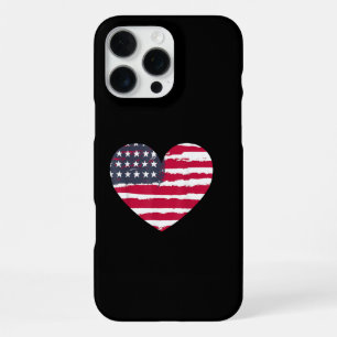Patriottisch meisje Amerikaanse vlag hart 4 juli r iPhone 16 Pro Max Hoesje