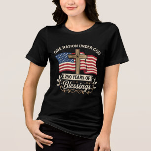Patriottisch Meisje Houdt Ook Van Jezus En Amerika Tri-Blend Shirt