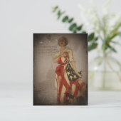 Patriottisch meisje in de vlag briefkaart (Staand voorkant)