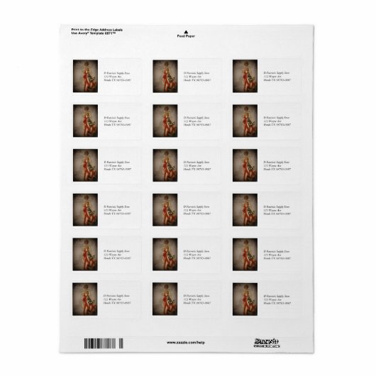 Patriottisch meisje in de vlag etiket (Full Sheet)