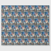 Patriottisch meisje in katoenveld cadeaupapier (Vlak)