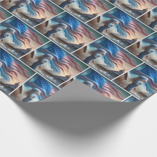 Patriottisch meisje in katoenveld cadeaupapier (Hoek)