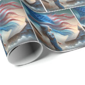 Patriottisch meisje in katoenveld cadeaupapier (Rol Hoek)