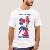Patriottisch meisje van 4 juli t-shirt (Voorkant)