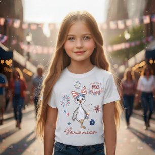 Patriottisch Meisje VS 250ste Viering Dwaze Gans T-shirt