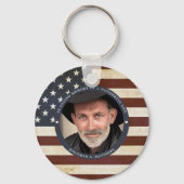  Patriottisch Memorial American Flag 2 Foto Sleutelhanger (Voorkant)