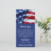 Patriottisch Memorial American Flag Veteran Funera Bedankkaart (Staand voorkant)