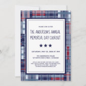 Patriottisch, Memorial Day, Summer, Cookout Invite Kaart (Voorkant)