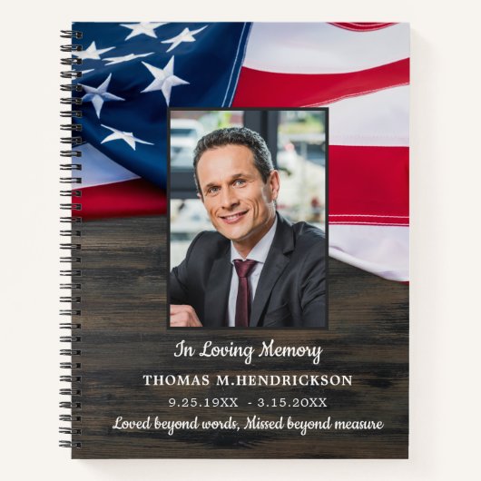 Patriottisch Memorial Flag Militair Begreepboek Notitieboek (Voorkant)