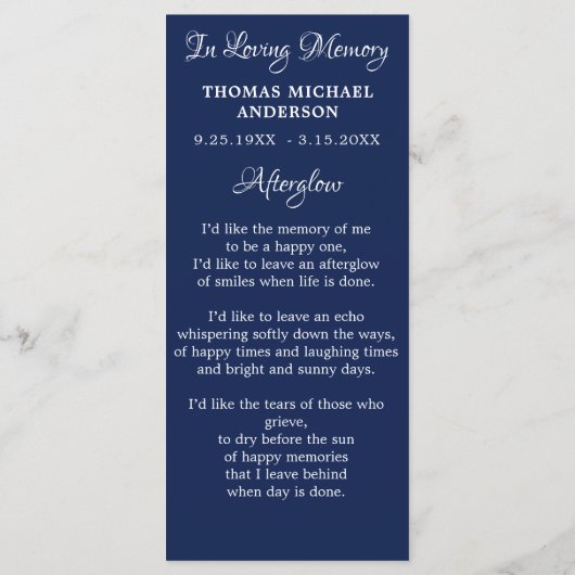 Patriottisch Memorial Prayer Kaart Veteran Bladwij (Achterkant)