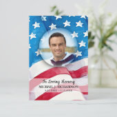 Patriottisch Memorial US Flag Photo Veteran Funera Bedankkaart (Staand voorkant)