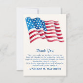 Patriottisch Memorial US Flag Photo Veteran Funera Bedankkaart (Achterkant)