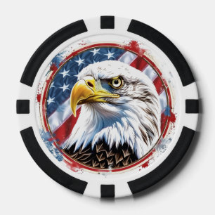 Patriottisch met Amerikaanse vlag en Amerikaanse z Poker Chips