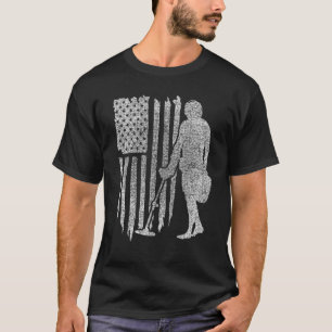 Patriottisch metaal Detectie Amerikaanse Vlag Trea T-shirt
