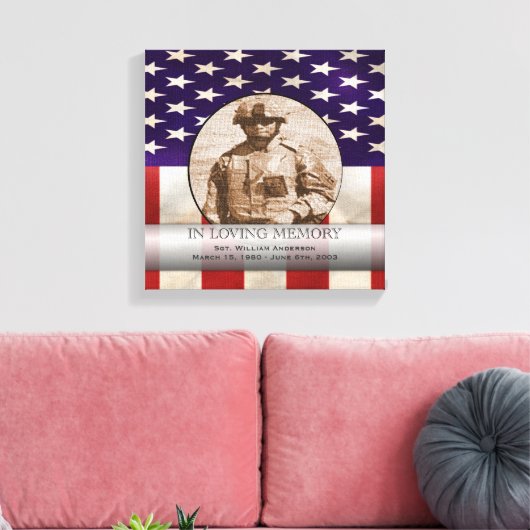 Patriottisch Militair Aangepast Gepersonaliseerd G Canvas Afdruk (Insitu (Woonkamer))