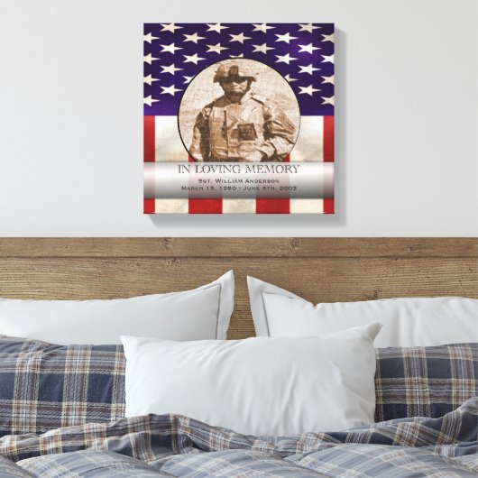 Patriottisch Militair Aangepast Gepersonaliseerd G Canvas Afdruk (Insitu (Slaapkamer))