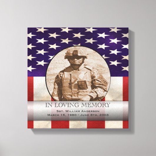 Patriottisch Militair Aangepast Gepersonaliseerd G Canvas Afdruk (Voorkant)