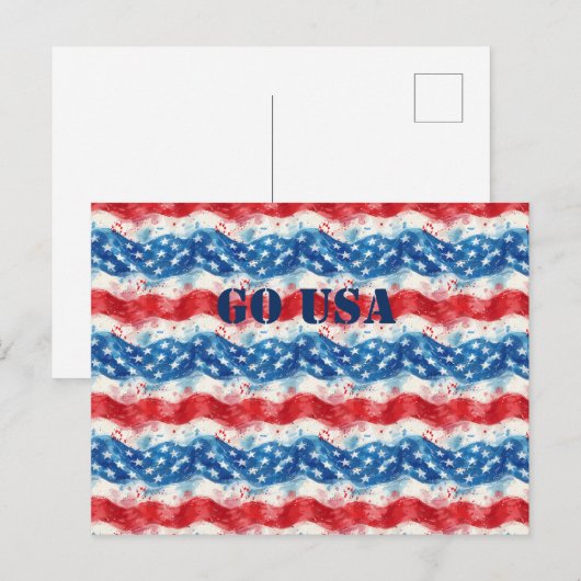 Patriottisch Militair Amerika Vlag van het Amerika Briefkaart (Voorkant / Achterkant)