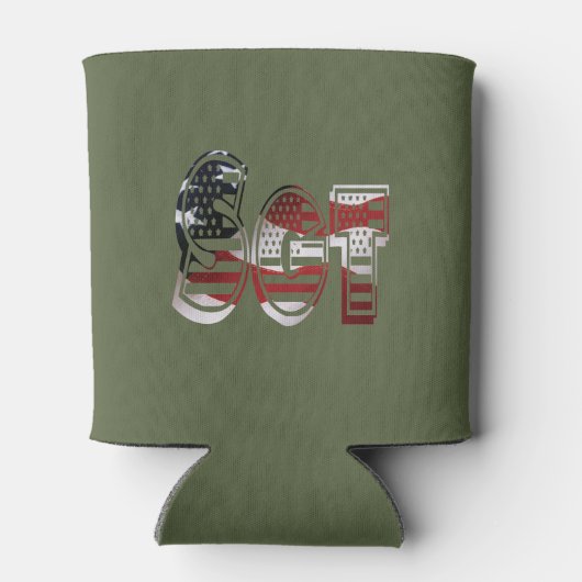 Patriottisch militair uniek ongelooflijk blikjeskoeler (Achterkant)