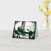 Patriottisch militair WWII-vliegtuig met Amerikaan Kaart (Gele Bloem)