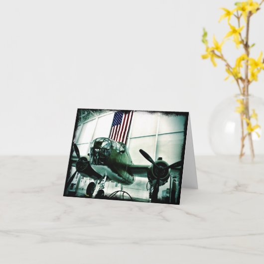 Patriottisch militair WWII-vliegtuig met Amerikaan Kaart (Gele Bloem)