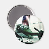 Patriottisch militair WWII-vliegtuig met Amerikaan Magneet (Voorkant / Achterkant)