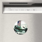 Patriottisch militair WWII-vliegtuig met Amerikaan Magneet (Insitu (Vaatwasser))