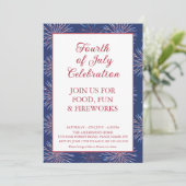 Patriottisch Modern 4 juli Vuurwerkfeest Kaart (Staand voorkant)