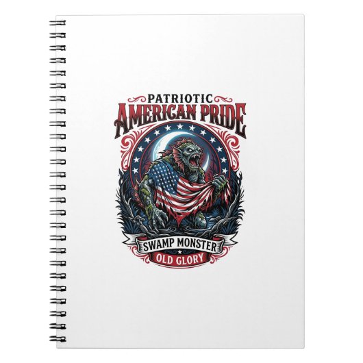 Patriottisch Moeras Monster Old Glory Horror Monst Notitieboek (Voorkant)