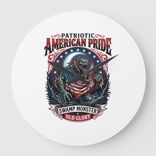 Patriottisch moerasmonster Old Glory Horror Monste Grote Klok (Voorkant)
