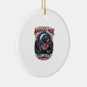 Patriottisch moerasmonster Old Glory Horror Monste Keramisch Ornament (Rechts)