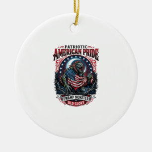 Patriottisch moerasmonster Old Glory Horror Monste Keramisch Ornament