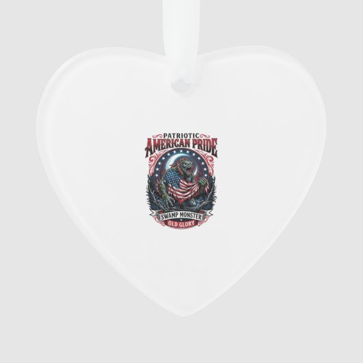 Patriottisch moerasmonster Old Glory Horror Monste Ornament (voorkant)