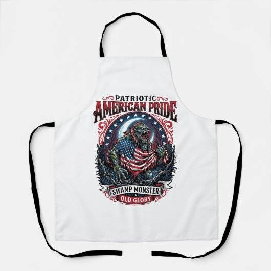 Patriottisch moerasmonster Old Glory Horror Monste Schort (Voorkant)