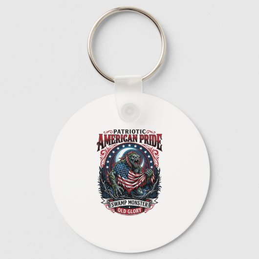 Patriottisch moerasmonster Old Glory Horror Monste Sleutelhanger (Voorkant)
