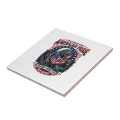 Patriottisch moerasmonster Old Glory Horror Monste Tegeltje (Zijkant)