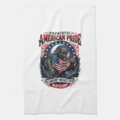 Patriottisch moerasmonster Old Glory Horror Monste Theedoek (Verticaal)