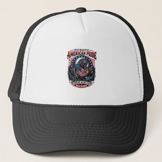 Patriottisch moerasmonster Old Glory Horror Monste Trucker Pet (Voorkant)