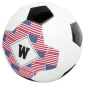 Patriottisch monogram AMERICAN FLAG Voetbal (Drie kwart)
