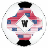 Patriottisch monogram AMERICAN FLAG Voetbal (Voorkant)
