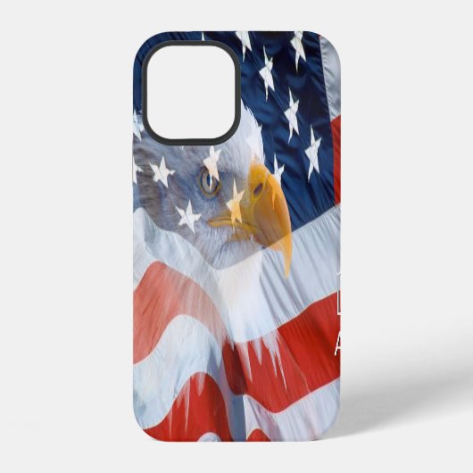 Patriottisch Monogram Arend Amerikaanse Vlag iPhone Hoesje (Achterkant)