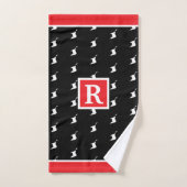 Patriottisch monogram in ROOD WIT en ZWART Bad Handdoek (Handdoek)