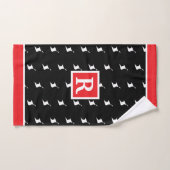 Patriottisch monogram in ROOD WIT en ZWART Bad Handdoek (Handdoek)