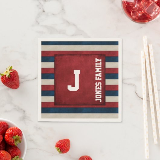 Patriottisch monogram papieren servetten (Insitu)