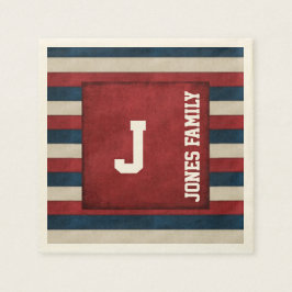Patriottisch monogram papieren servetten