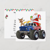Patriottisch / Monster Truck Kerstmis Kaart (Voorkant / Achterkant)
