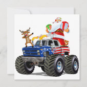Patriottisch / Monster Truck Kerstmis Kaart (Voorkant)